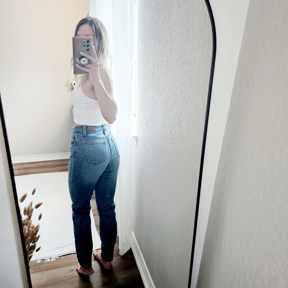 Judy Blue Slim Fit Jeans Size 1(25) No Distressing Straight Skinny Stretch Denim - Picture 11 of 16